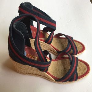 LAUREN RALPH LAUREN ILIANA WEDGE SANDALS SIZE 7.5